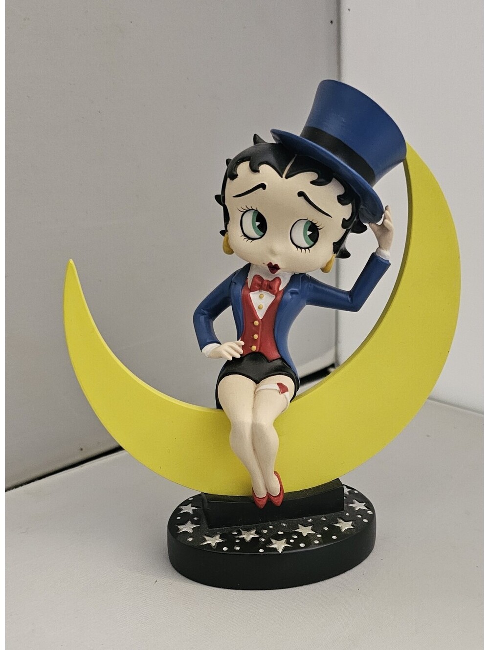 Betty Boop 'Moonglow' Figurine Sitting on Yellow Crescent Moon Danbury Mint